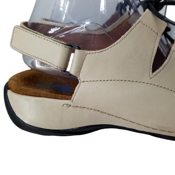 Wolky Kite Ghillie Lace Up Comfort Sandals Size 39 US 8 Beige Leather Adjustable - Picture 13 of 14